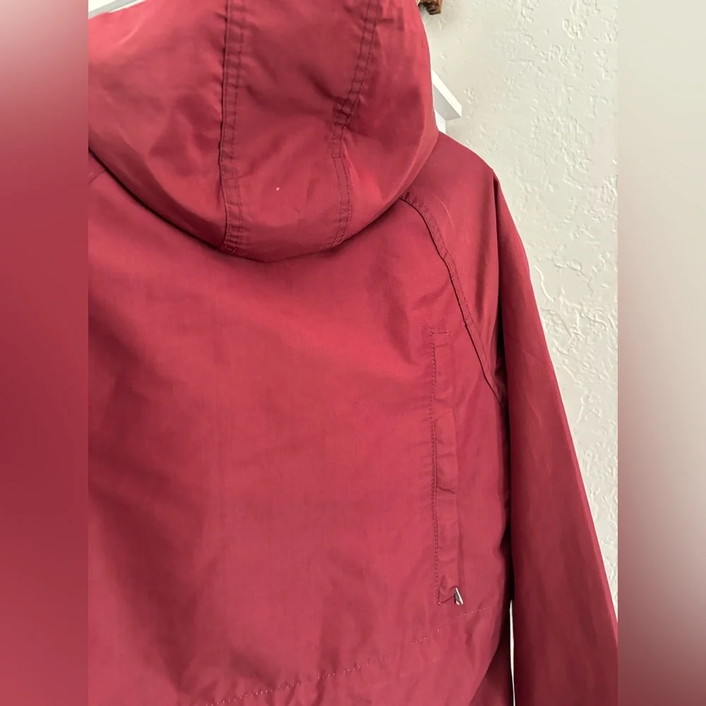 Woolrich‎ Vintage Women’s M Hooded jacket Winter Coat Snap Zip Red Outdoor